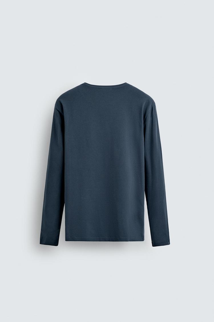 Navy Blue Full Sleeves T-Shirt