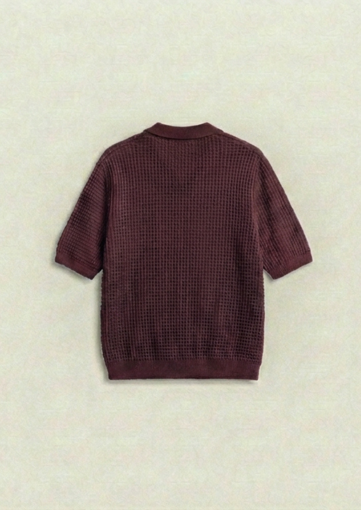 Pack of 2 – Waffle Knit Zipper Polo - (Maroon – Charcoal)