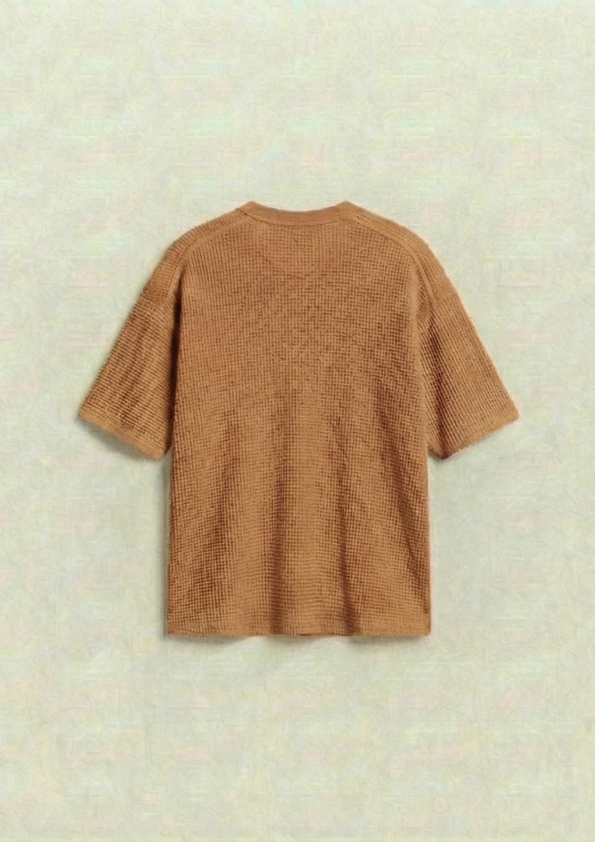 Waffle Knit Oversized Tees - desert sand