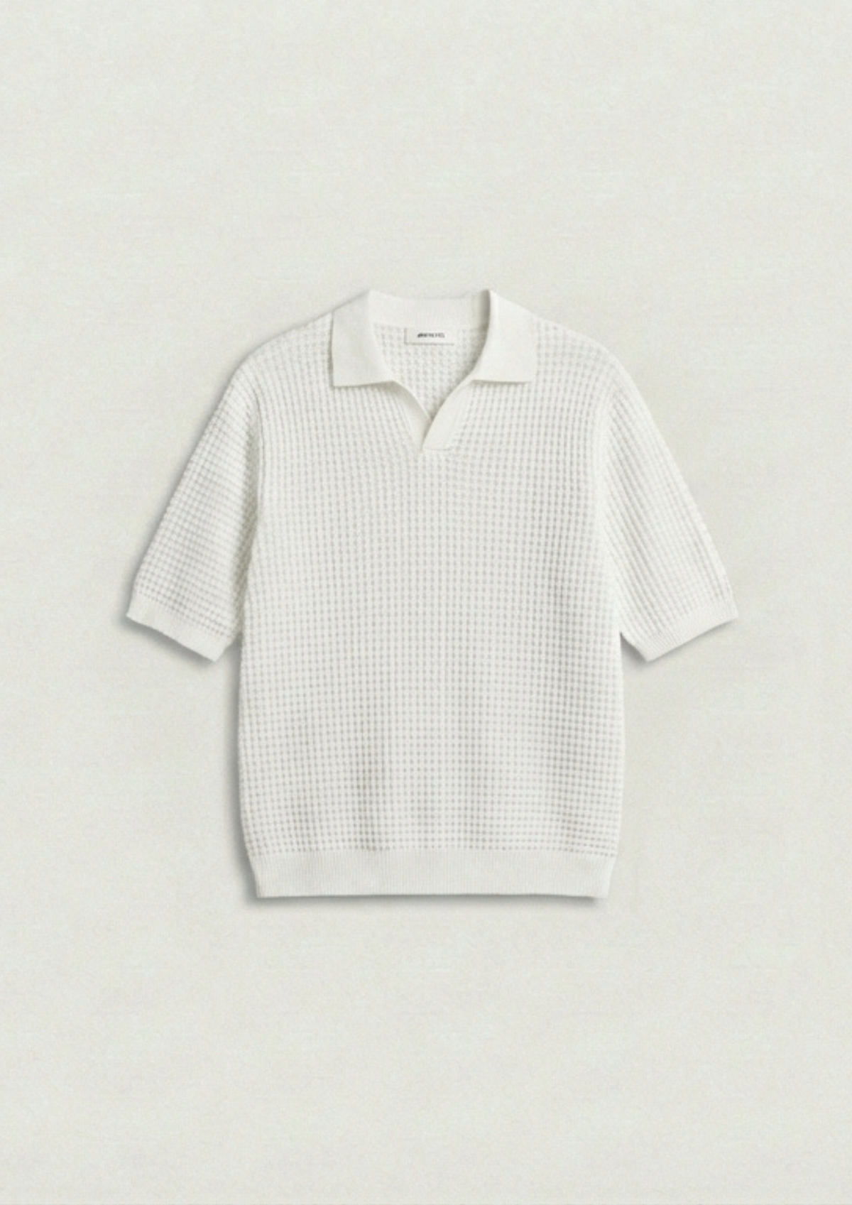 2 Piece Waffle Knit Polo T-Shirt (Dodger Blue – White)