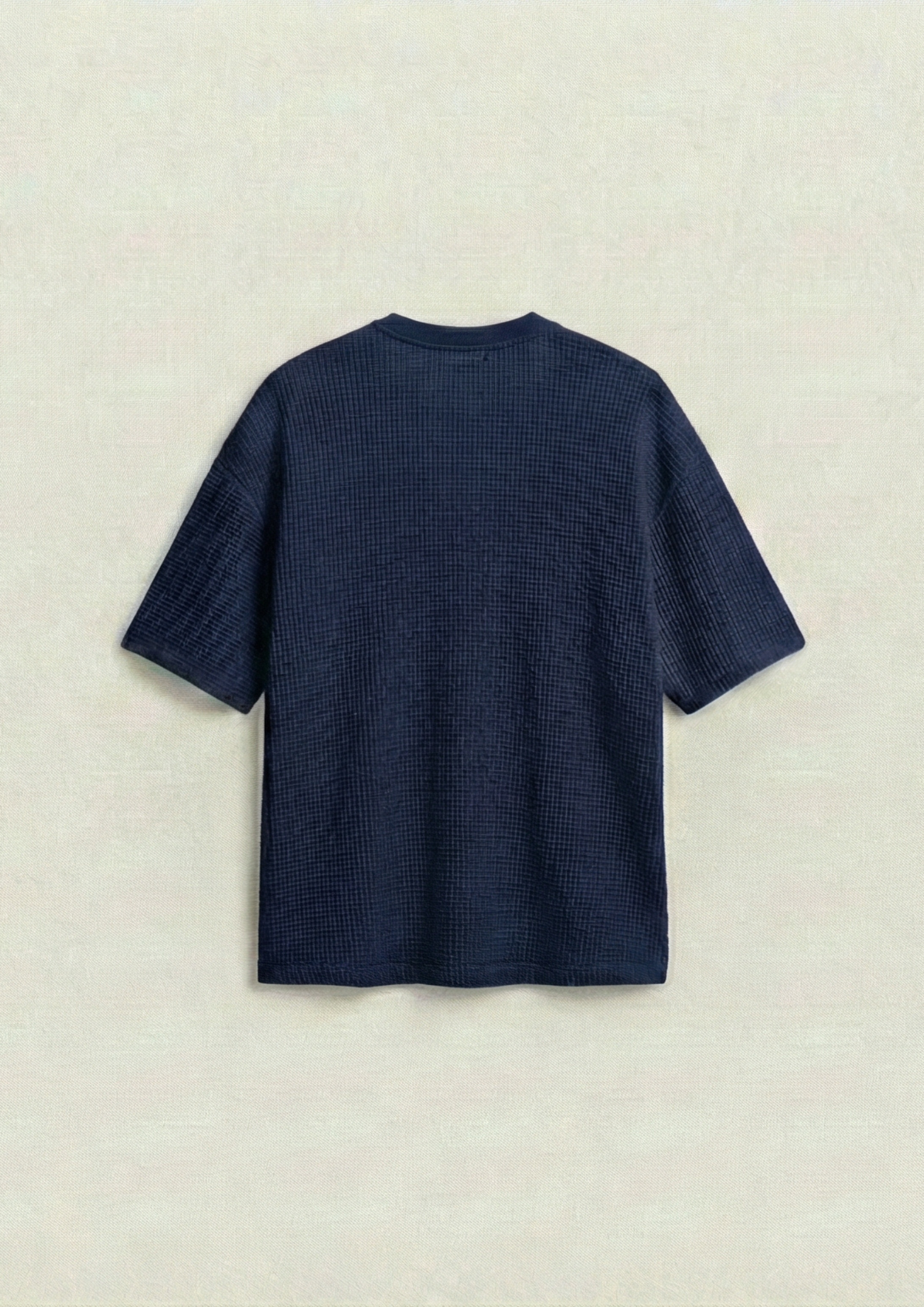 Pack of 2 – Waffle Knit Oversized Tees - (Navy Blue – Steel Blue)