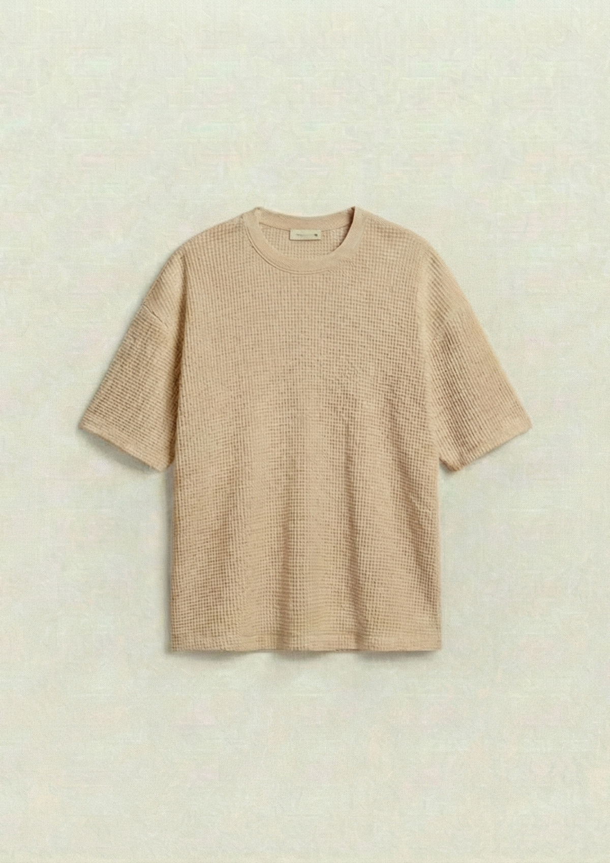 Pack of 2 – Waffle Knit Oversized Tees - (White – Cream)
