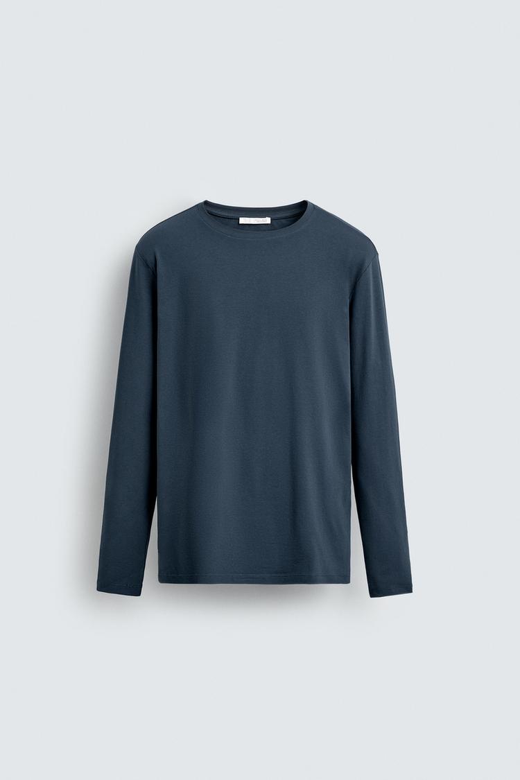 Navy Blue Full Sleeves T-Shirt