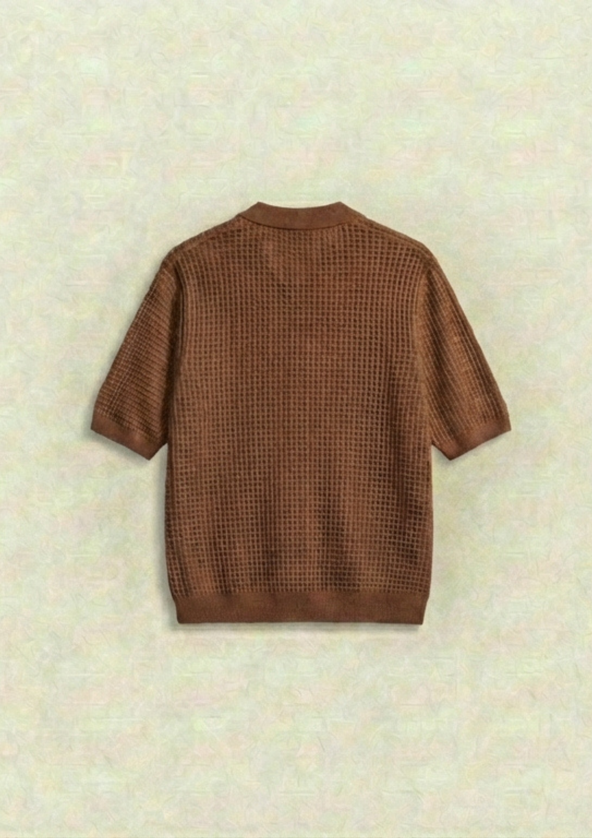 Pack of 2 – Waffle Knit Zipper Polo - (White – Brown)