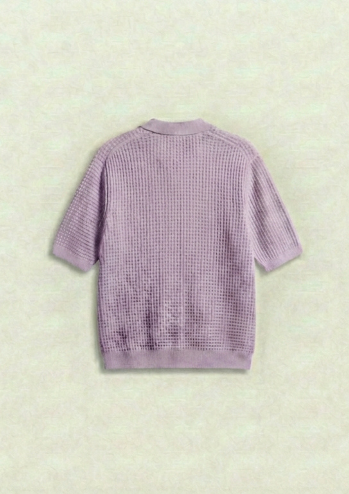 2 Piece Waffle Knit Polo T-Shirt (Steel Blue – Lilac)