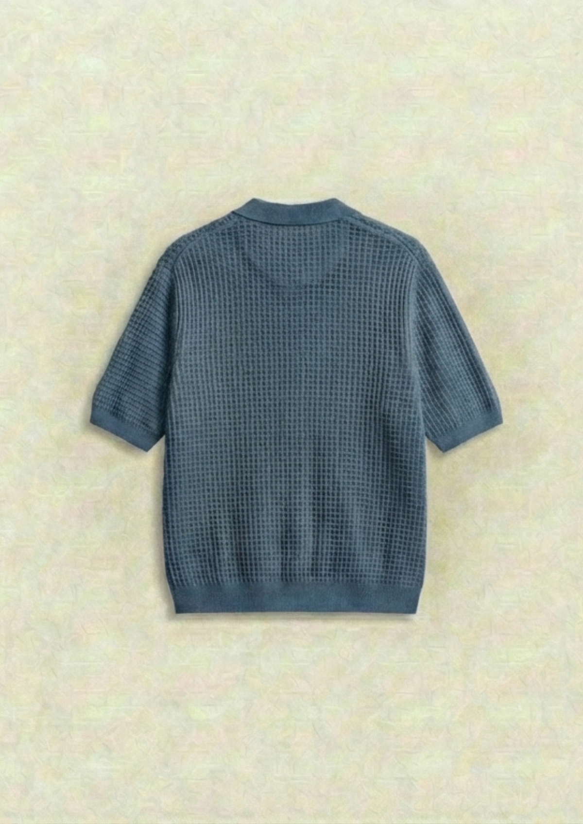 Pack of 2 – Waffle Knit Zipper Polo - (Navy Blue – Steel Blue)