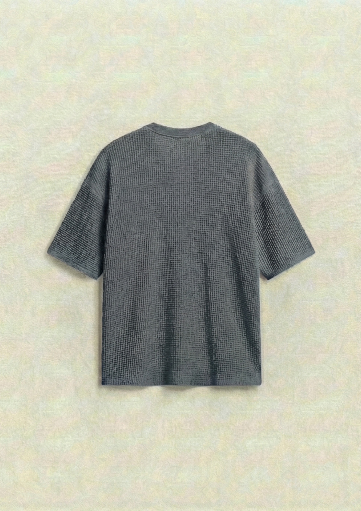 Pack of 2 – Waffle Knit Oversized Tees - (White – Steel Gray)