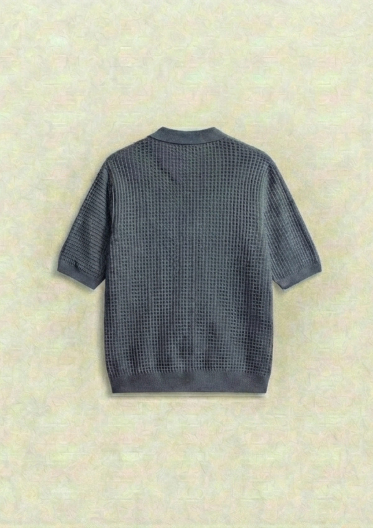 Pack of 2 – Waffle Knit Zipper Polo - (Black – Steel Gray)