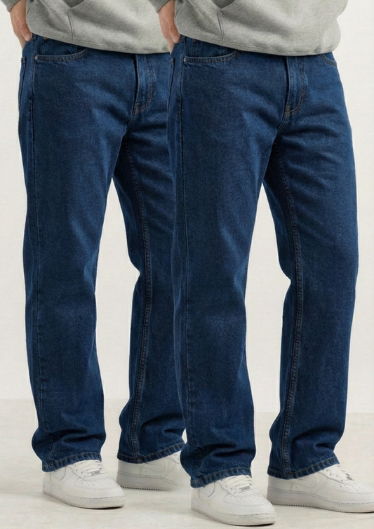 Men's Regular Fit Pack Of 2 - Dark Blue Jeans