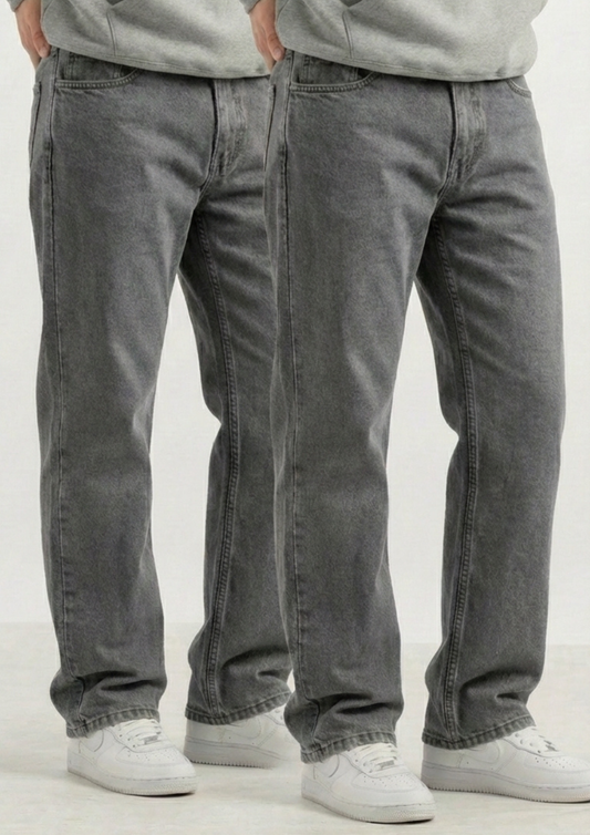 Men's Regular Fit Pack Of 2 - Gray Jeans