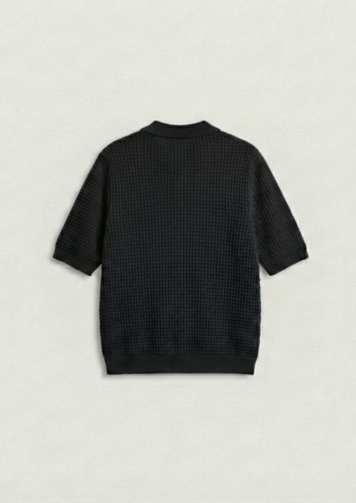 2 Piece Waffle Knit Polo T-Shirt (Dodger Blue – Black)