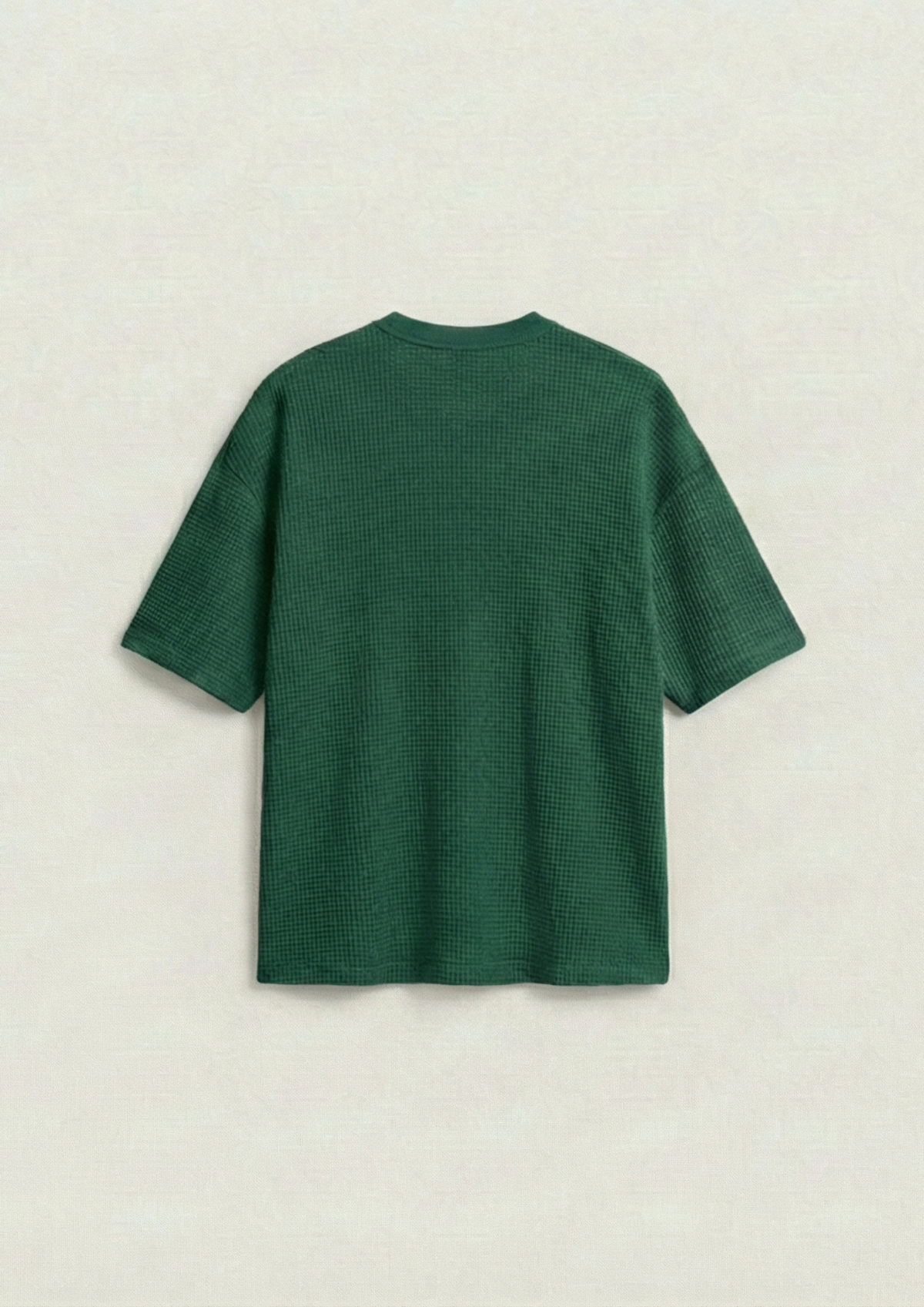 Pack of 2 – Waffle Knit Tees - (Bottle Green - White)