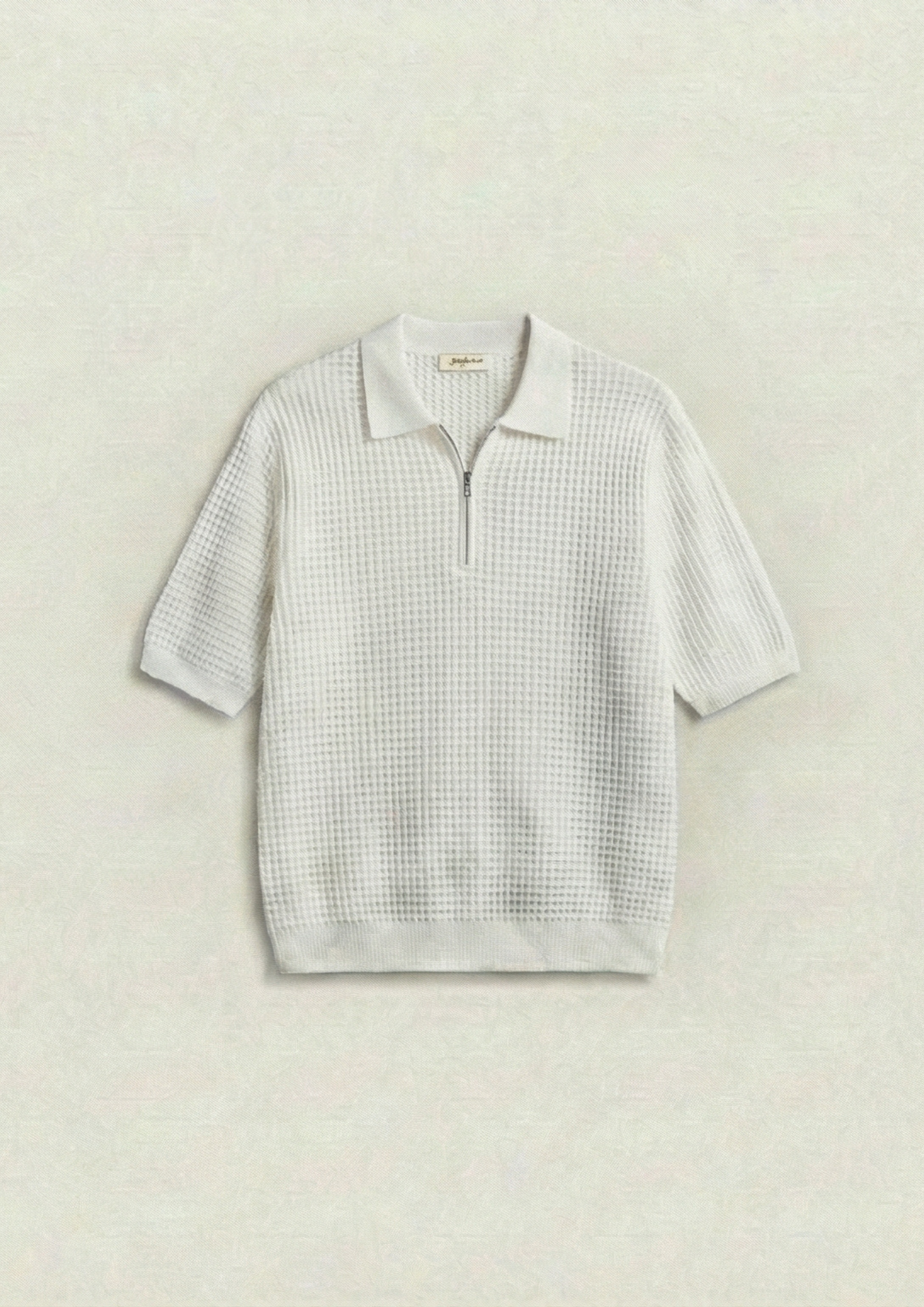 Pack of 2 – Waffle Knit Zipper Polo - (White – Dodger Blue)