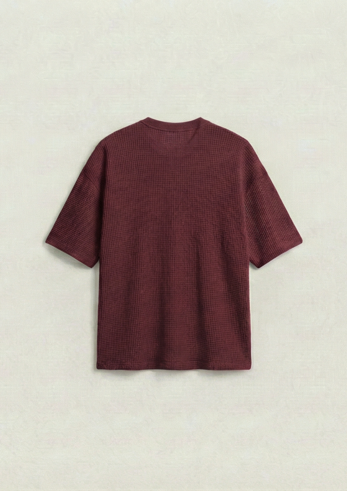 Pack of 2 – Waffle Knit Oversized Tees - (Dodger Blue – Maroon)