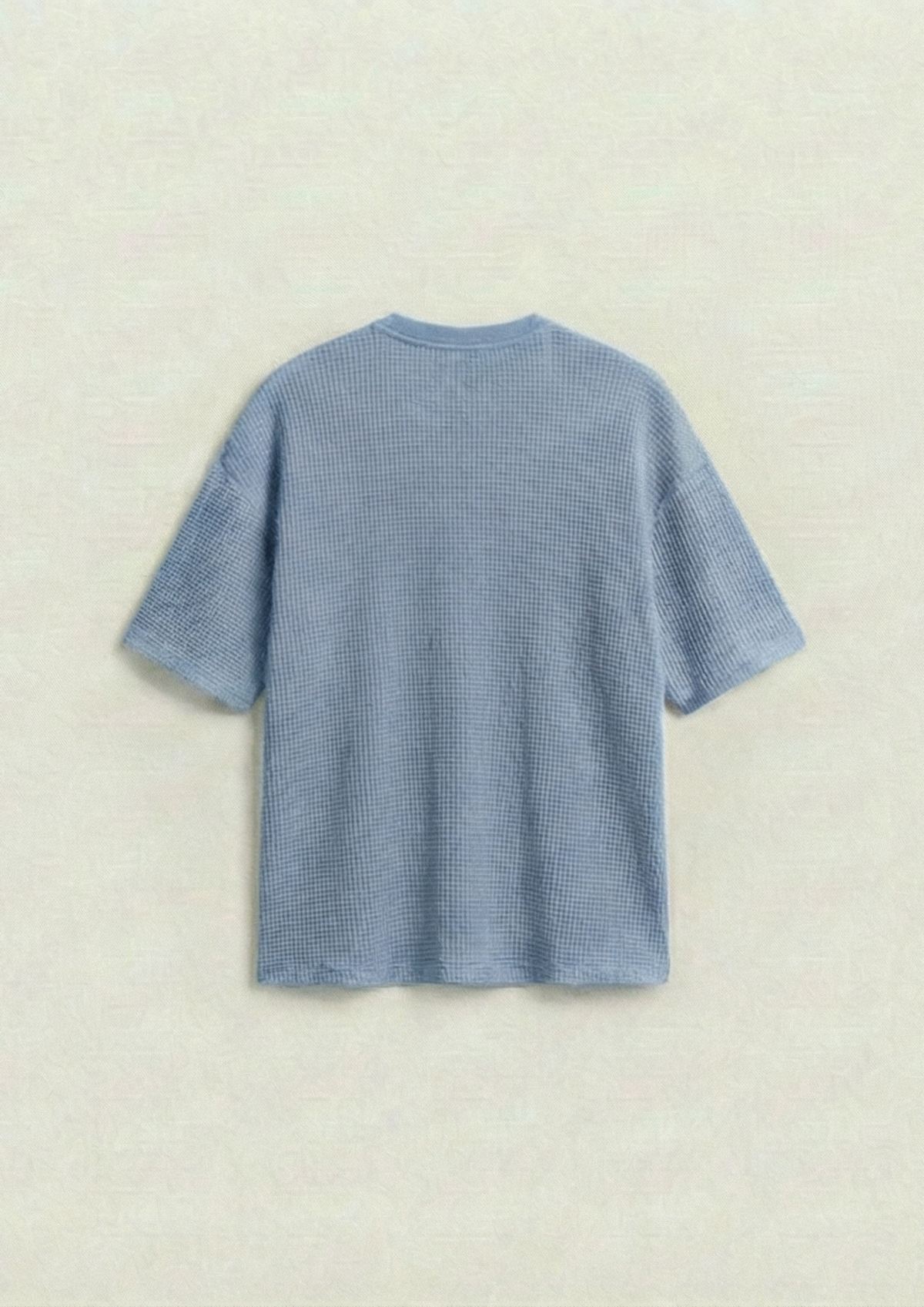 Pack of 2 – Waffle Knit Oversized Tees - (Cream – Light Blue)