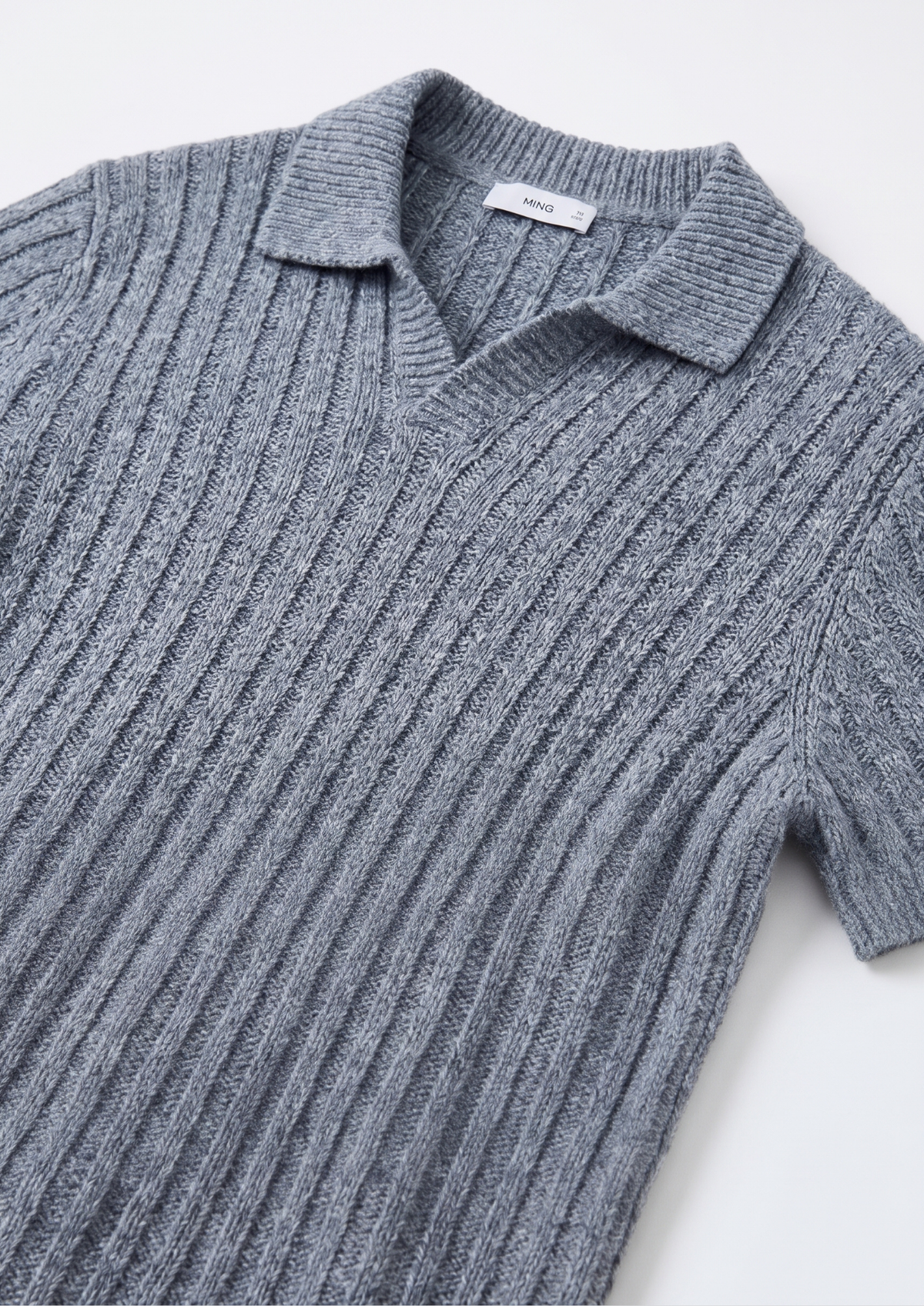 Steal gray Premium Ribbed Knit Polo