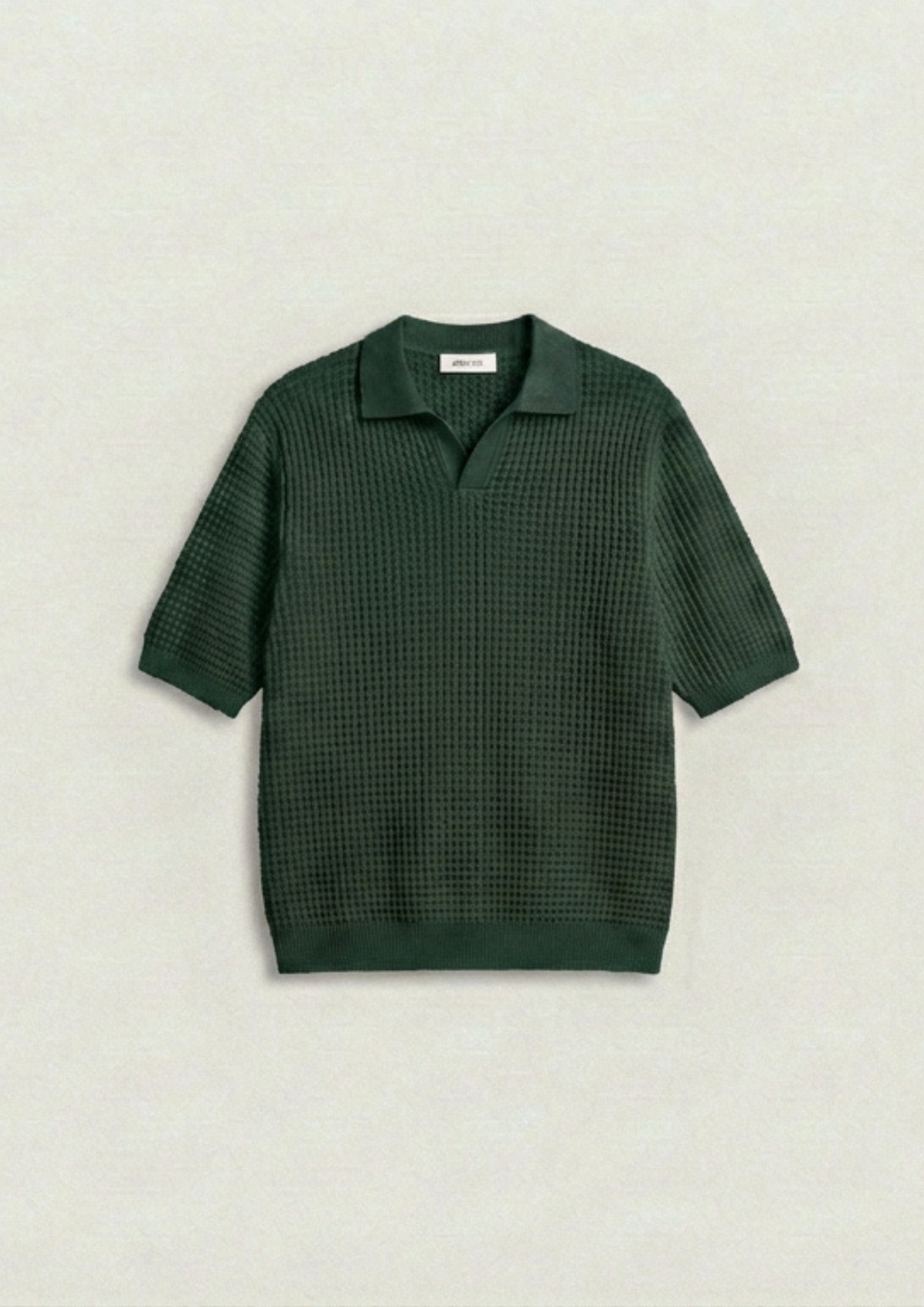 2 Piece Waffle Knit Polo T-Shirt (Dodger Blue – Forest Green)