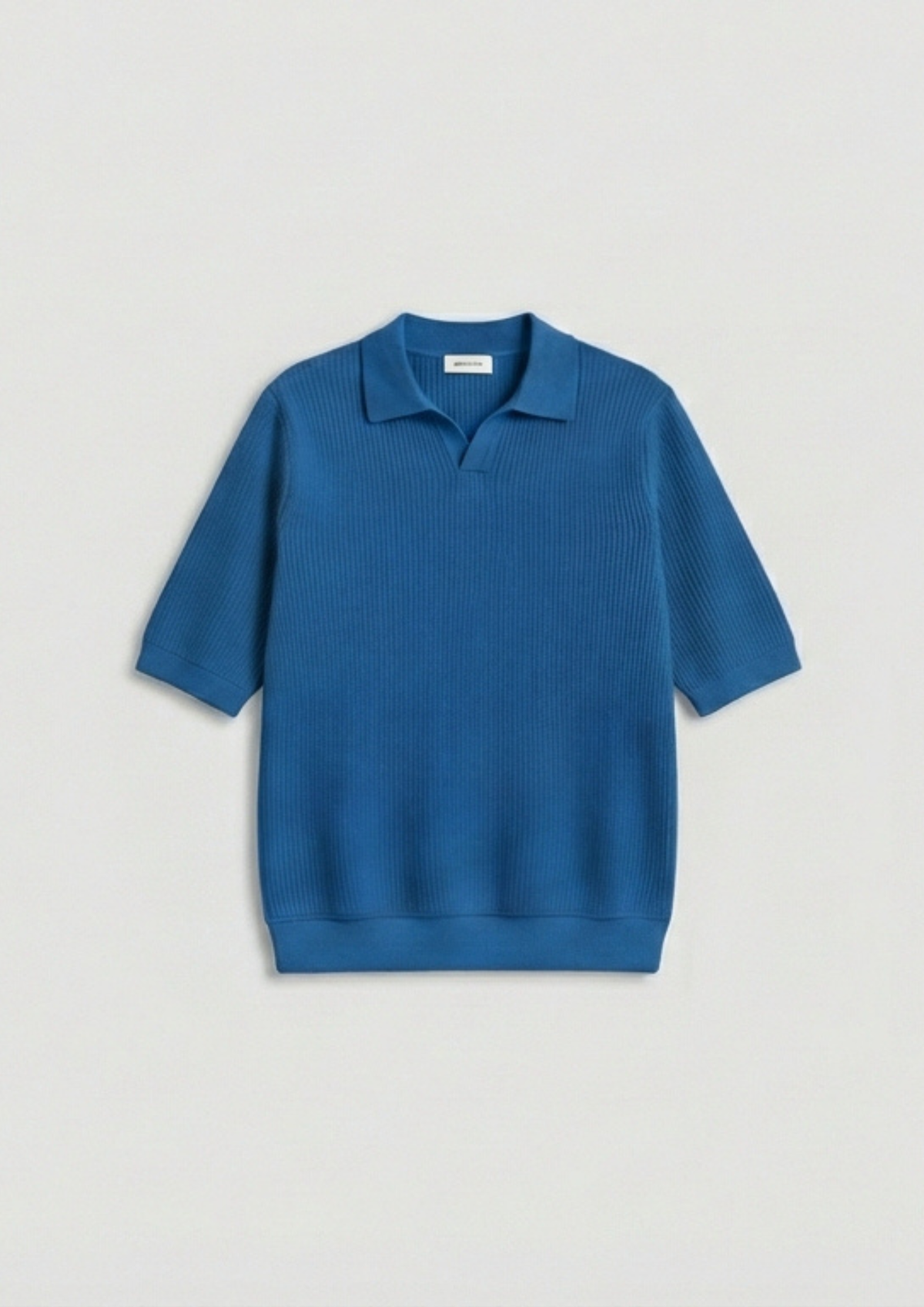 2 Piece Waffle Knit Polo T-Shirt (Dodger Blue – Dark Teal)