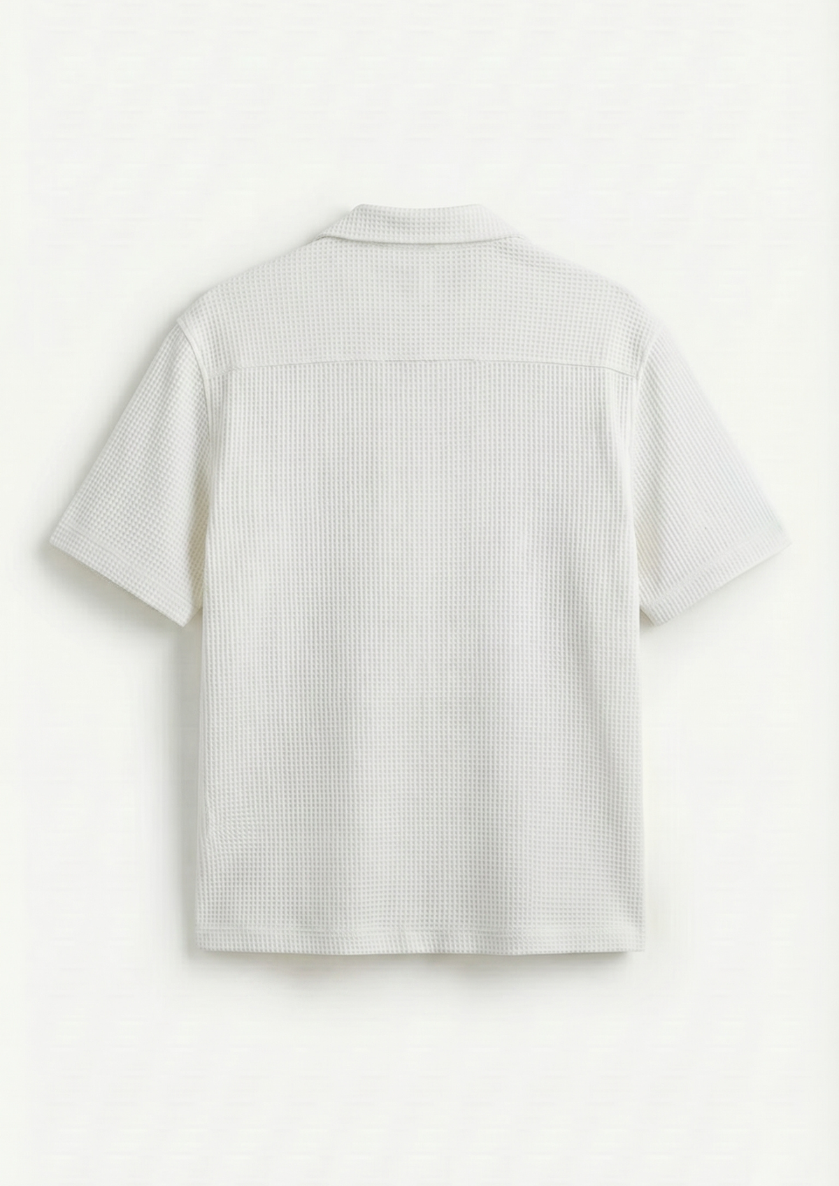 Pack Of 2 Waffle Knit Cuben Collar Shirt - (White - Rust)