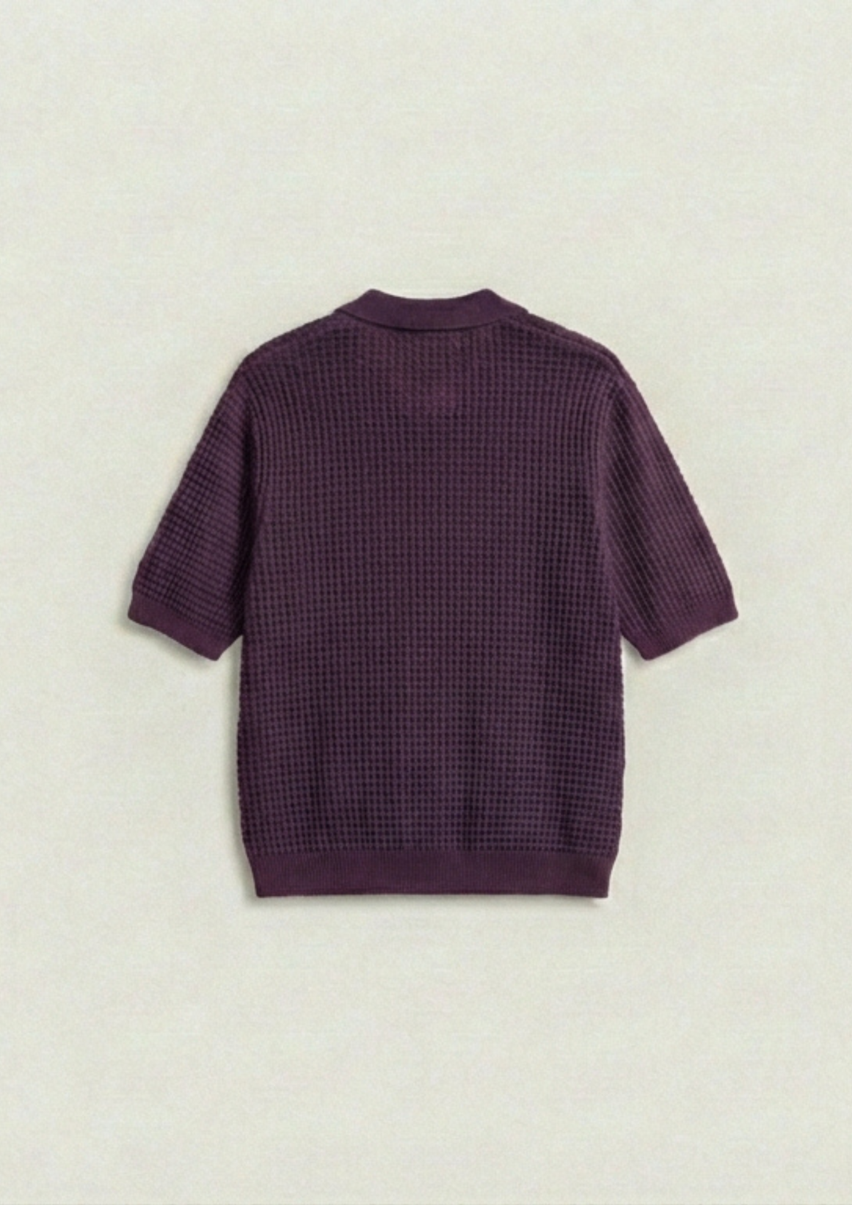 2 Piece Waffle Knit Polo T-Shirt (Dodger Blue – Midnight Plum)