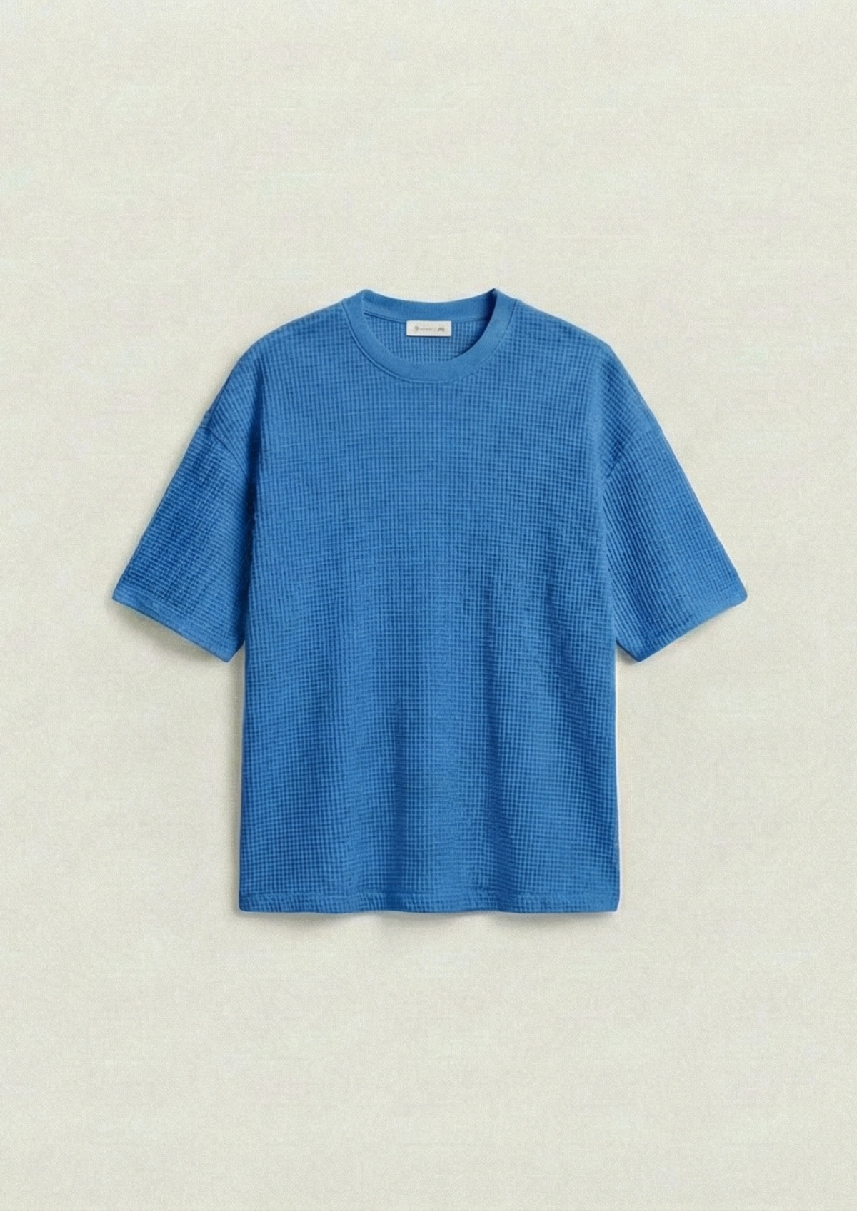 Pack of 2 – Waffle Knit Oversized Tees - (Dodger Blue – Bottle Green)