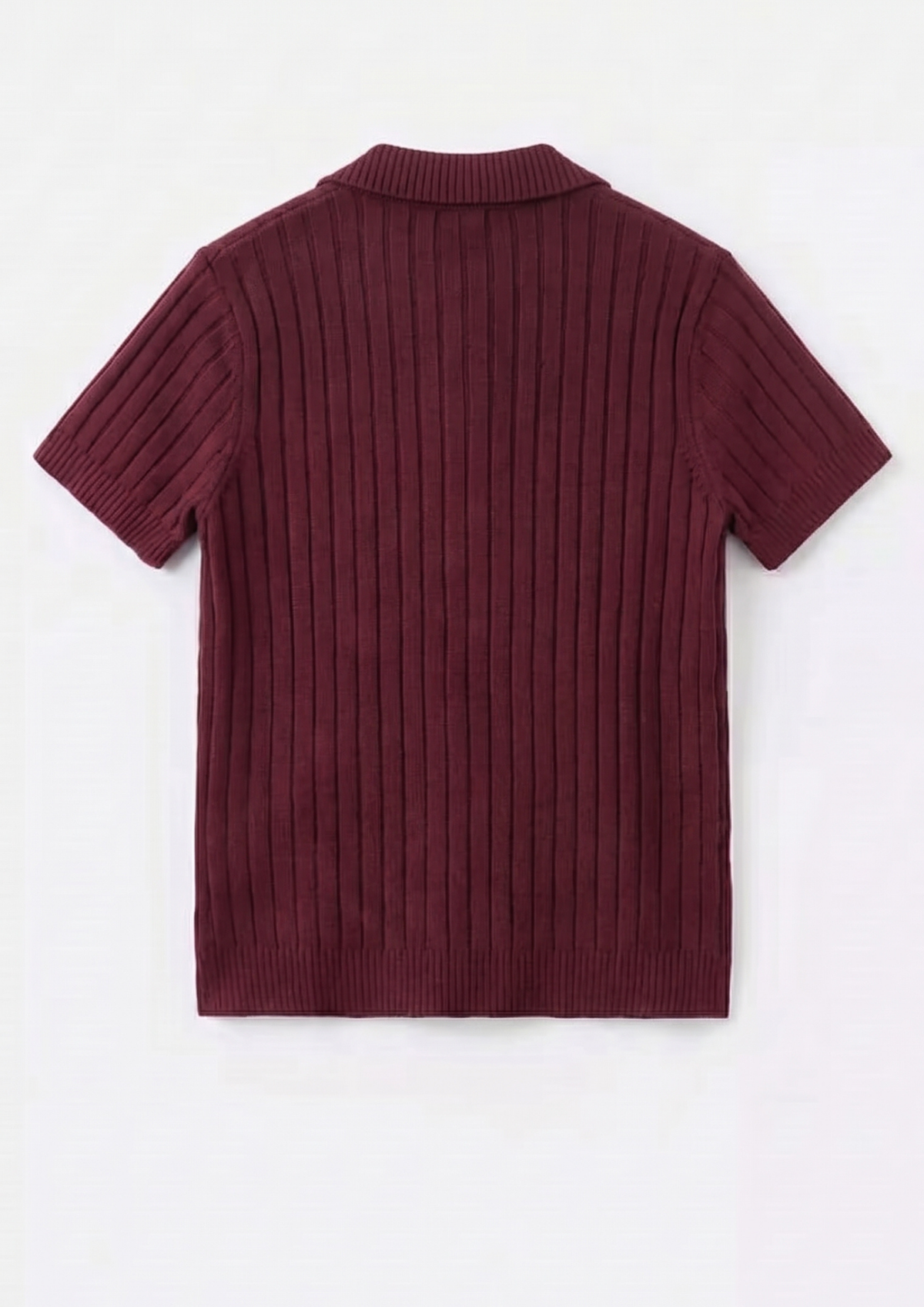 Maroon Premium Ribbed Knit Polo
