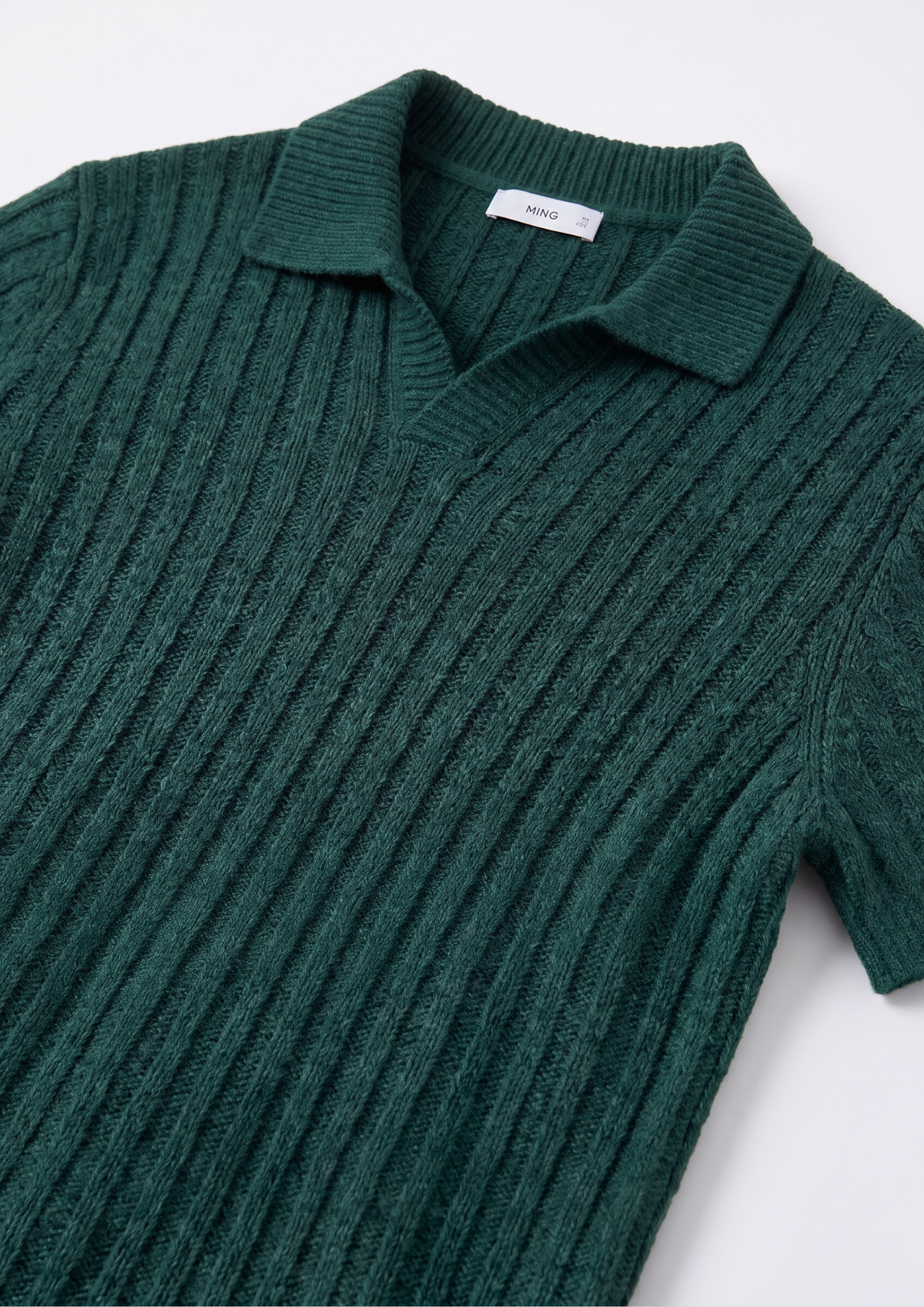 Bottle green Premium Ribbed Knit Polo