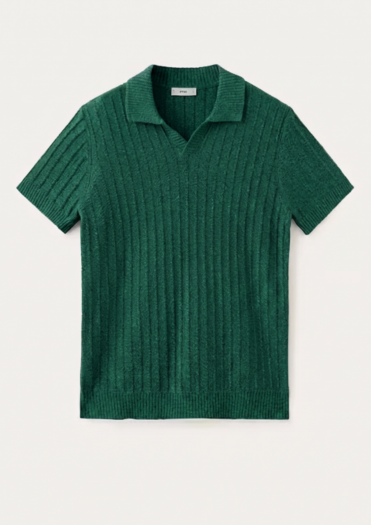 Bottle green Premium Ribbed Knit Polo