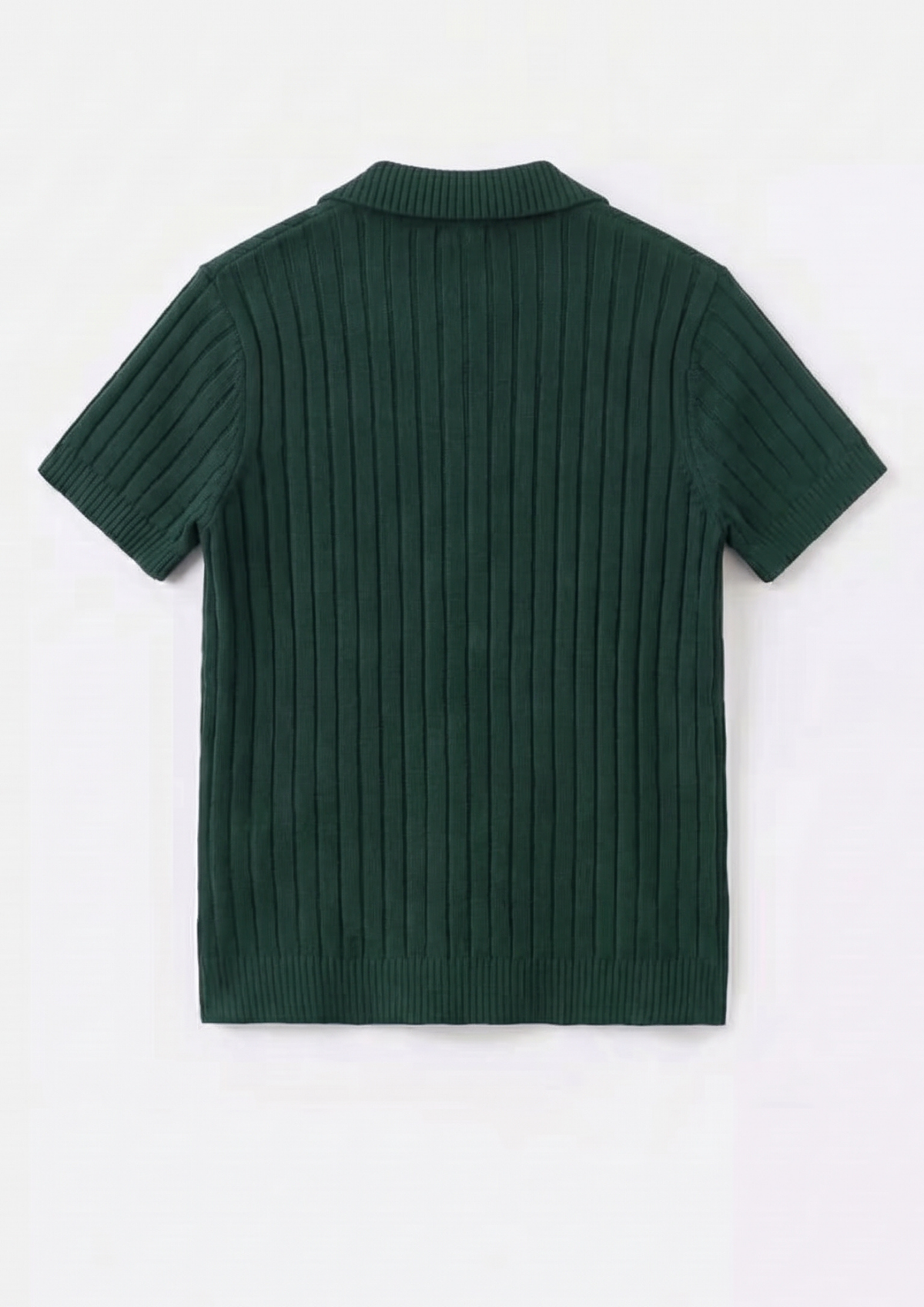 Bottle green Premium Ribbed Knit Polo