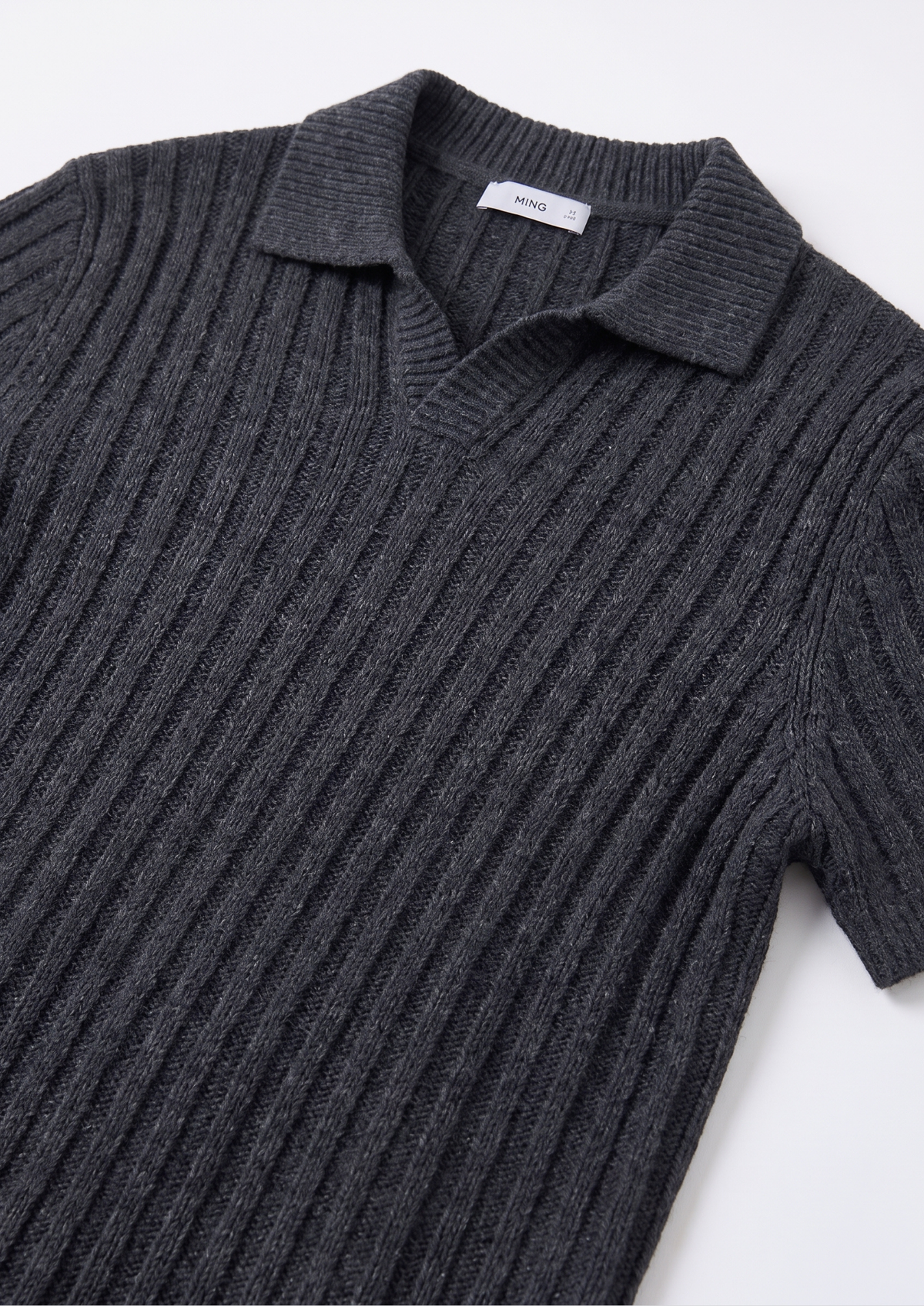 Dark gray Premium Ribbed Knit Polo