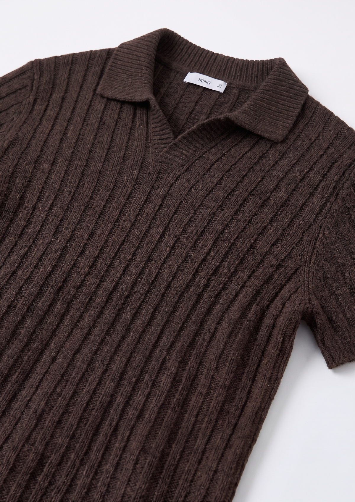 Dark brown Premium Ribbed Knit Polo