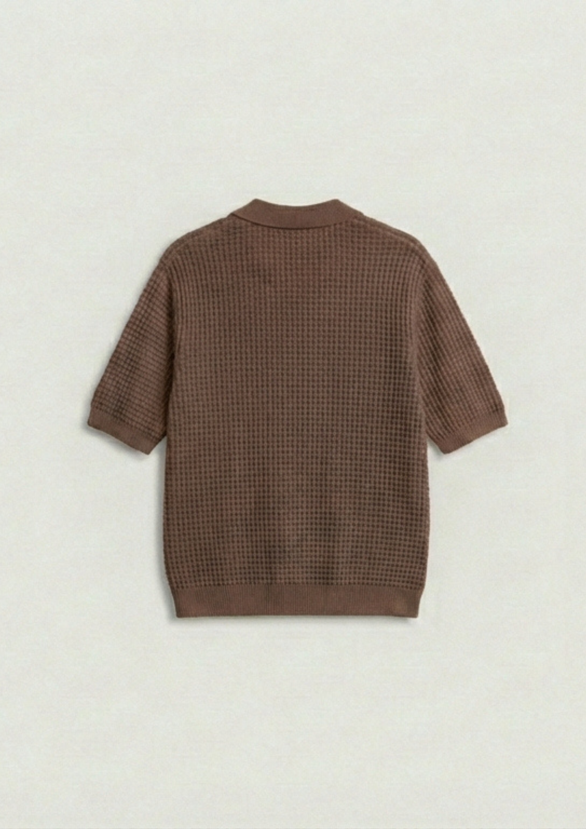 2 Piece Waffle Knit Polo T-Shirt (Dodger Blue – Mocha)