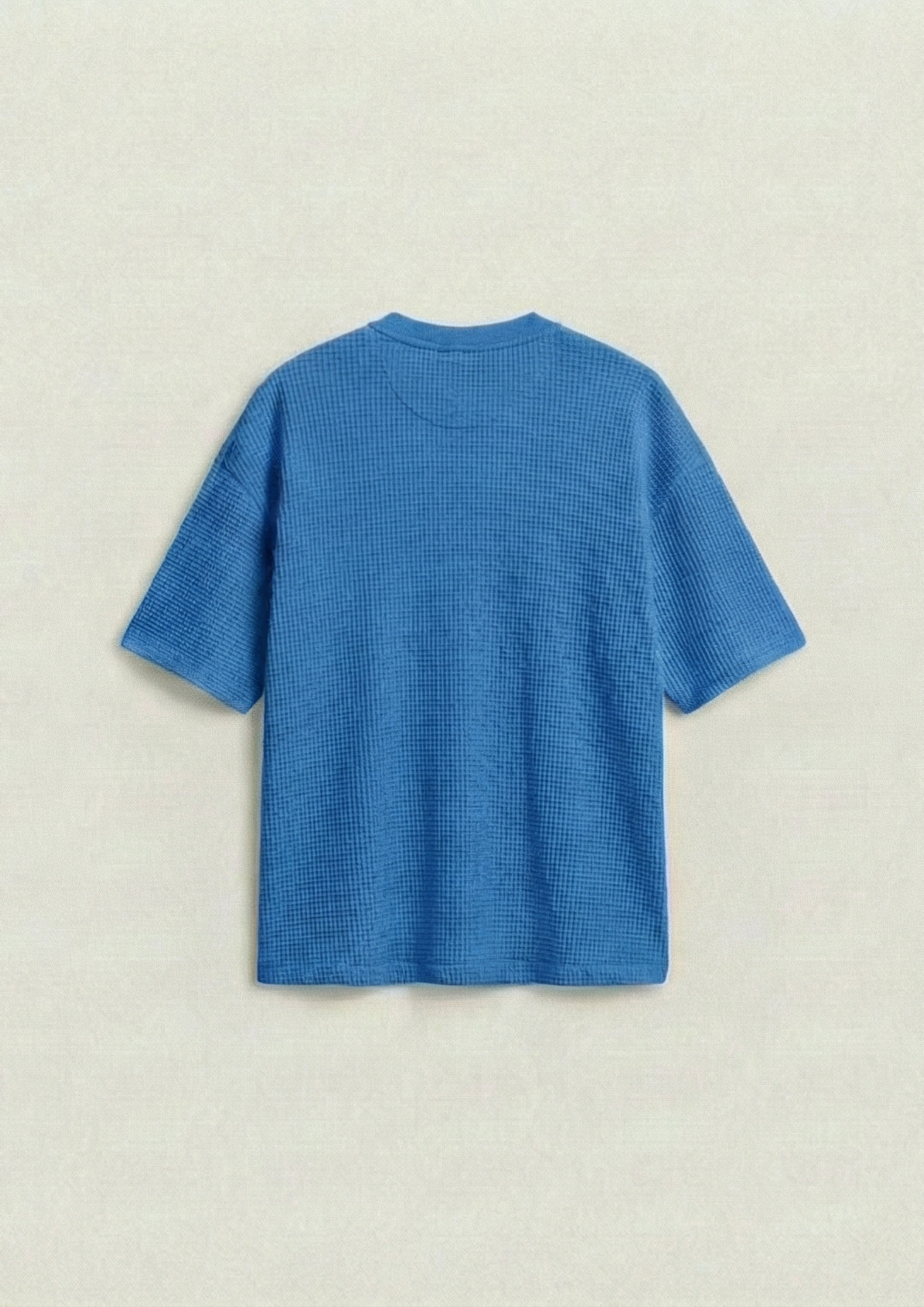 Pack of 2 – Waffle Knit Oversized Tees - (Dodger Blue – Charcoal)