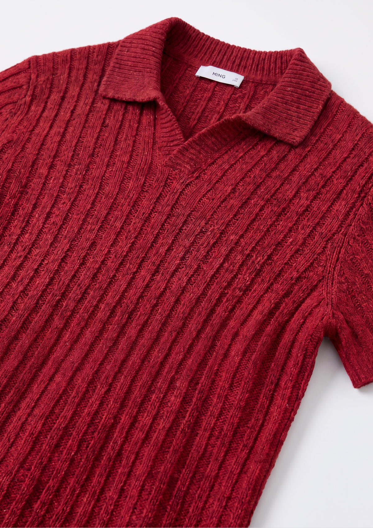 Red Premium Ribbed Knit Polo