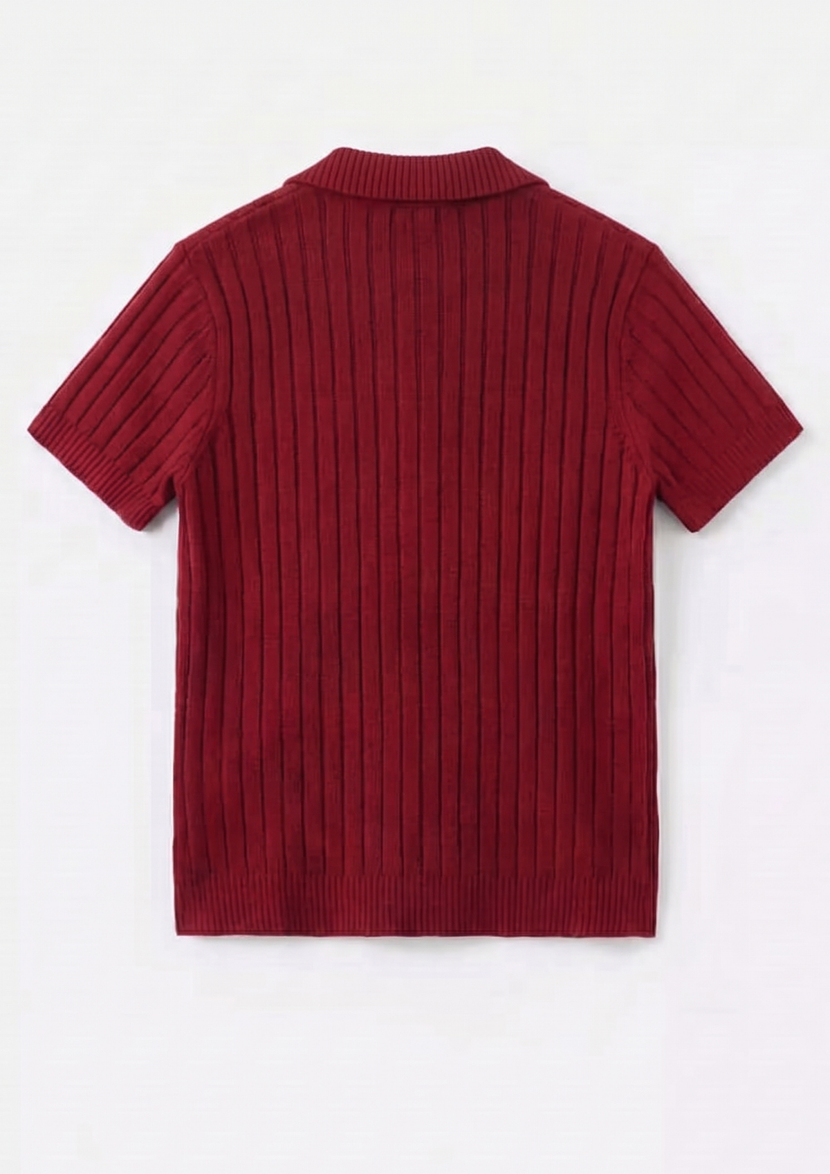 Red Premium Ribbed Knit Polo
