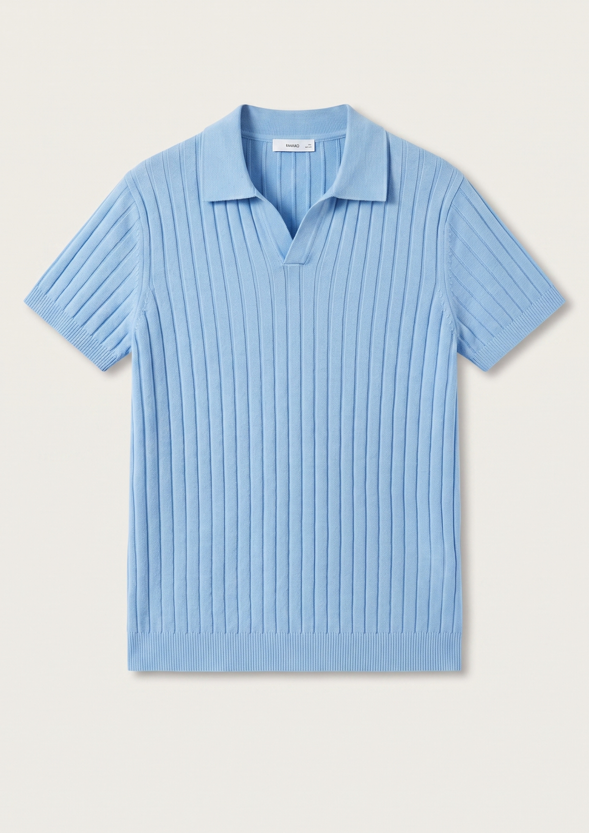 Sky blue Premium Ribbed Knit Polo