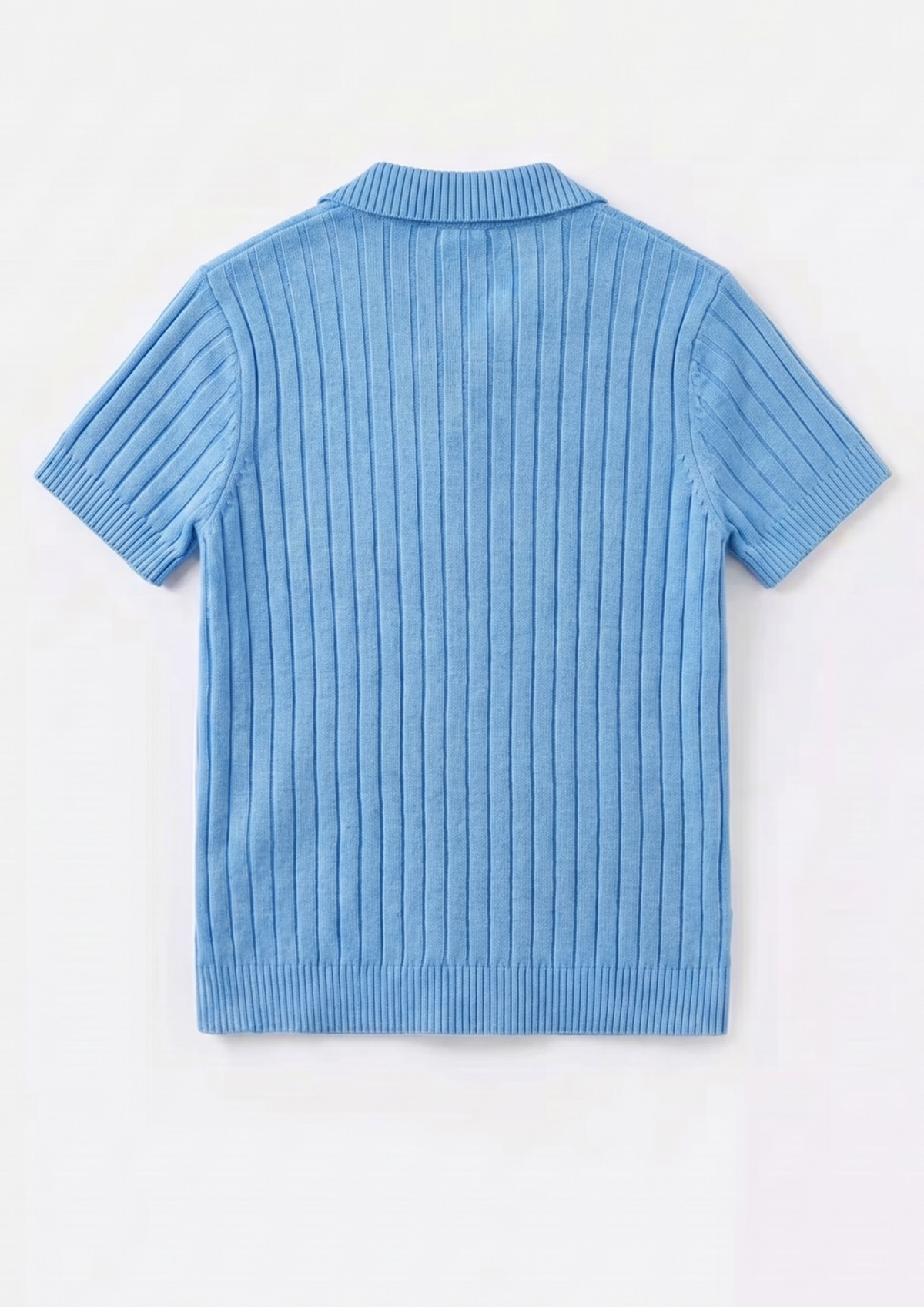 Sky blue Premium Ribbed Knit Polo