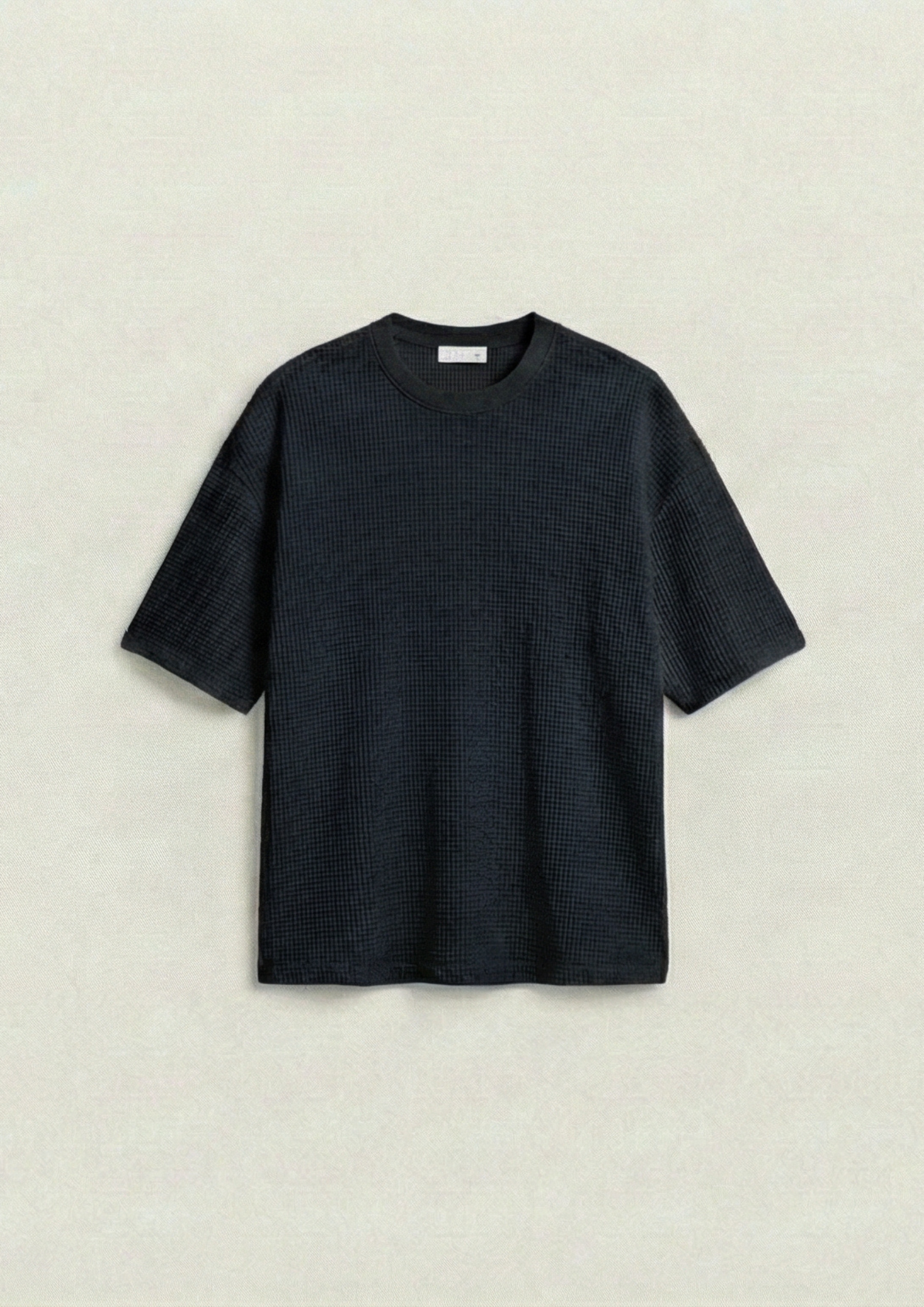 Pack of 2 – Waffle Knit Oversized Tees - (Black – Maroon)