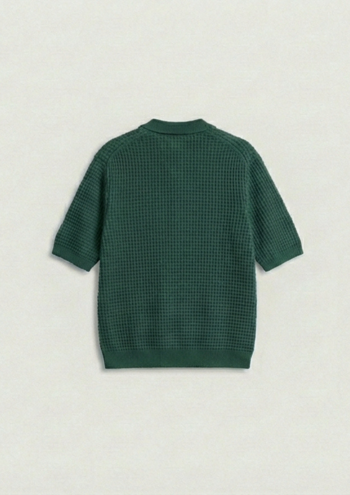 2 Piece Waffle Knit Polo T-Shirt (Brown – Dark Teal)