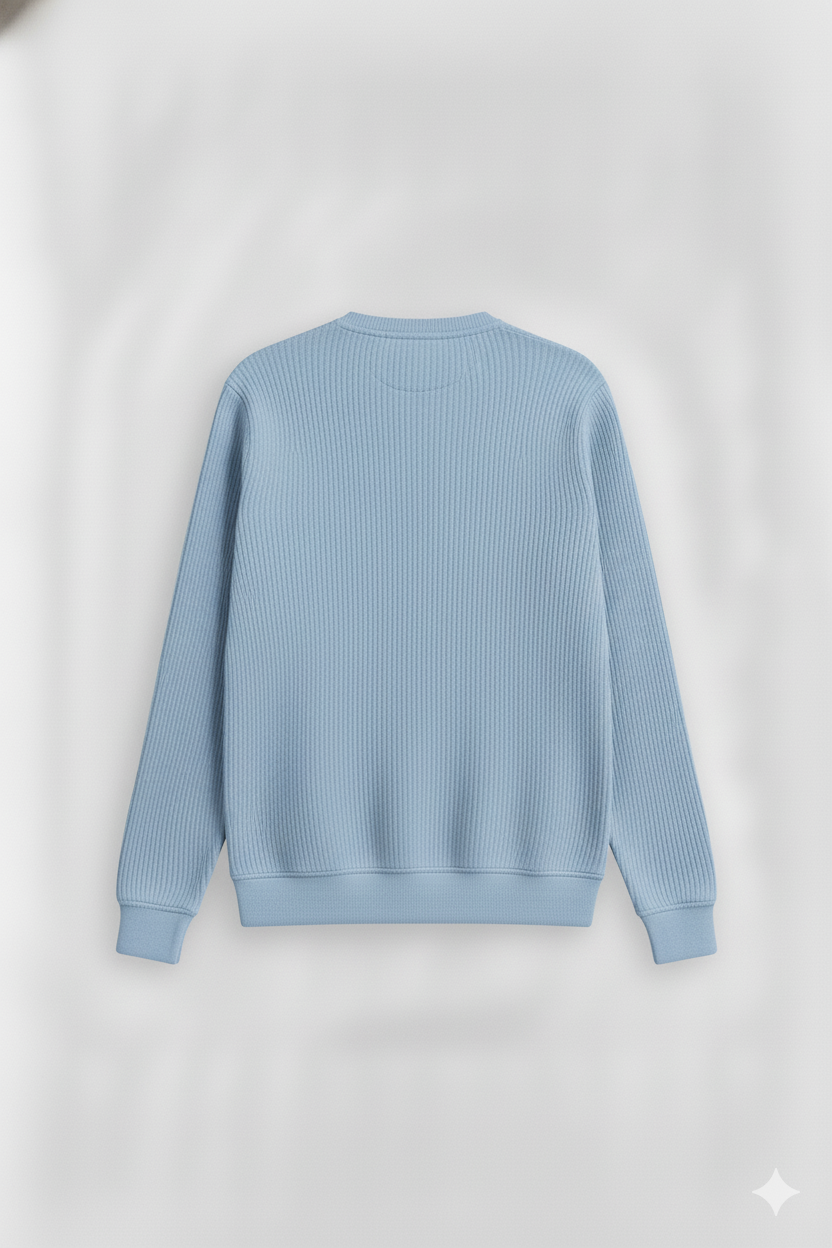 2 Pieces Waffle Knit Henley Pack ( Charcoal + Baby Blue )