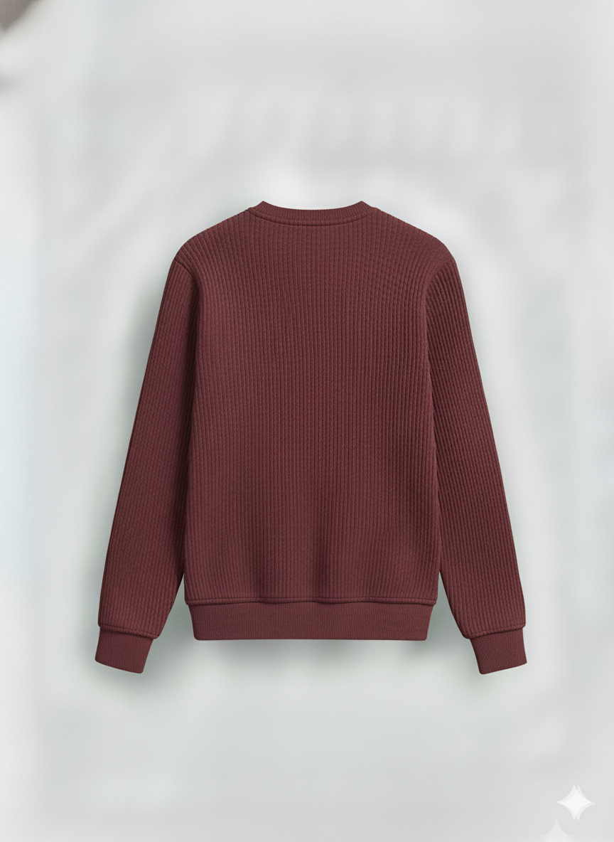 2 Pieces Waffle Knit Henley Pack (Maroon & Cream)