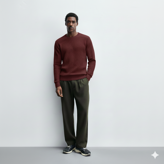 Maroon Waffle Knit Tees