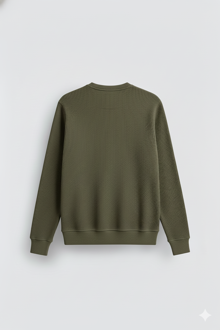 2 Pieces Waffle Knit Henley Pack ( Military Green + Hader Gray )