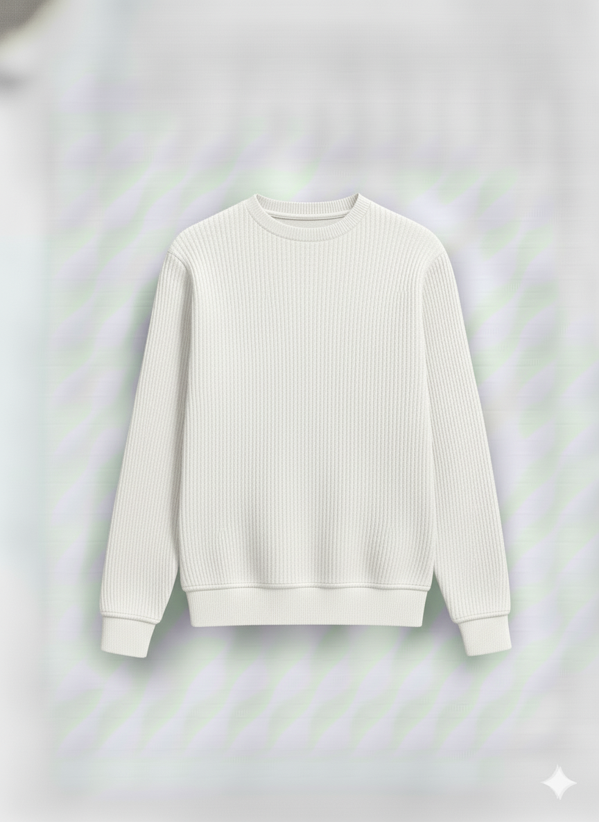 2 Pieces Waffle Knit Tees ( White + Sky Blue )