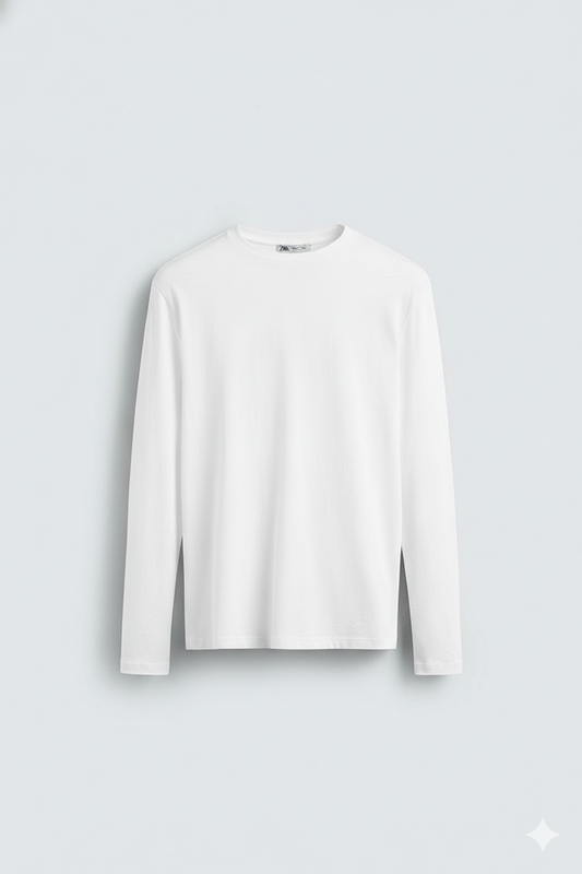 White Full Sleeves T-Shirt